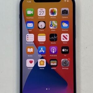 Blue Apple IPhone 12 must be unlocked by a Computer or for Parts.